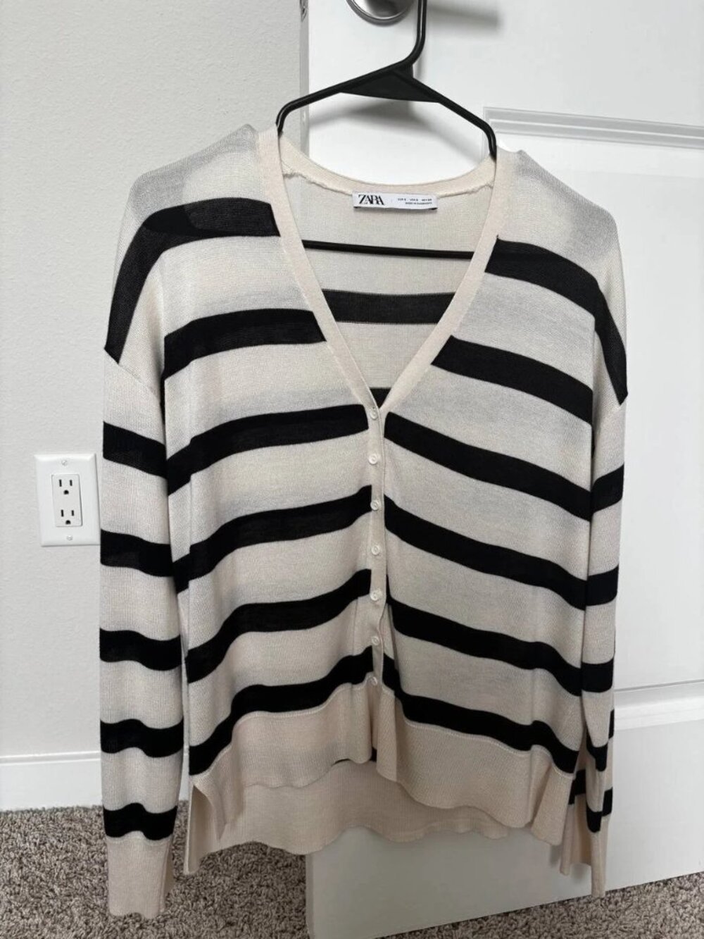 Zara Striped Knitted Top Long Sleeve Size S